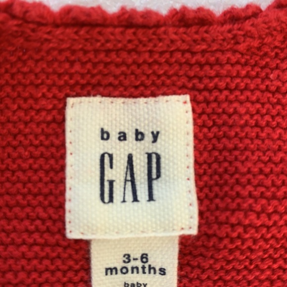 Girls, Baby Gap, Beautiful Little Red Cardigan, Nice Holiday Sweater, 3-6M - Picture 8 of 9